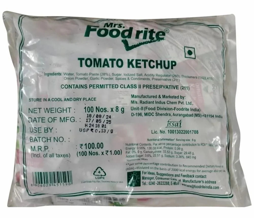 Foodrite Tomato Ketchup – 1KG Pillow Pouch