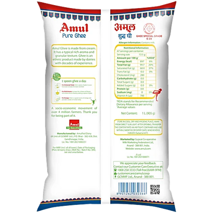 AMUL PURE GHEE 1LTR POUCH