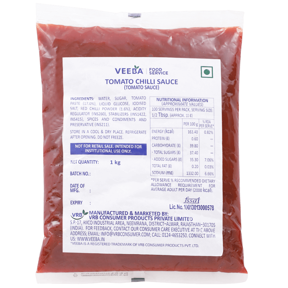 Veeba Tomato Chilli Sauce – 1KG